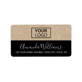 Schwarz und Kraft-Look Logo weibliche Rücksendeadr Adressaufkleber (Vorne)