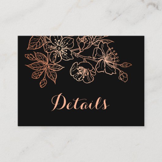 Schwarz und Kupfer | QR Code Goth Wedding Begleitkarte (Vorderseite)