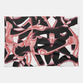 Schwarz- und Lachsschrott, vernichtete Bänder auf  Geschirrtuch