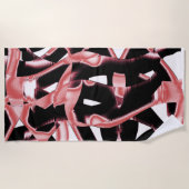 Schwarz- und Lachsschrott, vernichtete Bänder auf Strandtuch (Vorderseite)