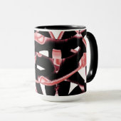 Schwarz- und Lachsschrott, vernichtete Bänder auf Tasse (VorderseiteRechts)