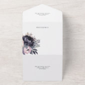 Schwarz und Lavendel All In One Einladung (Außenbereich)