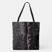 Schwarz und Lila Abstrakt Tasche (Vorderseite)