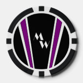 Schwarz und Lila Art Deco Design Mit Monogramm Pokerchips (Vorderseite)