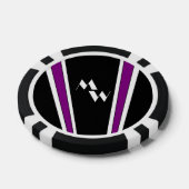 Schwarz und Lila Art Deco Design Mit Monogramm Pokerchips (Einzeln)