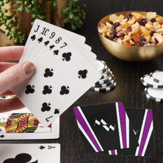 Schwarz und Lila Art Deco Design Mit Monogramm Spielkarten