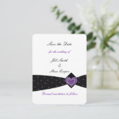 Schwarz und Lila Band Save the Date (Stehend Vorderseite)