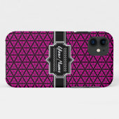 Schwarz und Lila Blumenmuster Trellis-Muster Case-Mate iPhone Hülle (Rückseite (Horizontal))