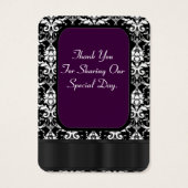 Schwarz und lila Gastgeschenk Hochzeit danke (Rückseite)