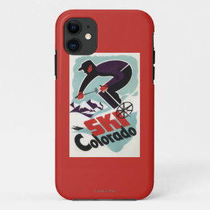 Schwarz und lila gekleideter Skifahrer iPhone 11 Hülle