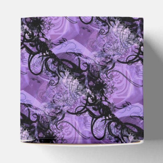 Schwarz und Lila gepolstertes Muster - Herz-Liebli Geschenkschachtel (Oben)