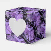 Schwarz und Lila gepolstertes Muster - Herz-Liebli Geschenkschachtel (Vorderseite)
