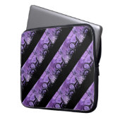 Schwarz und Lila gestrichenes Muster - Laptop-Sieb Laptopschutzhülle (Vorderseite Links)