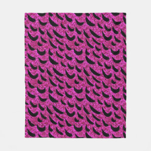 Schwarz und Lila Glitzer Tierische Druckmuster Fleecedecke