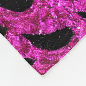 Schwarz und Lila Glitzer Tierische Druckmuster Fleecedecke (Ecke)