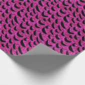 Schwarz und Lila Glitzer Tierische Druckmuster Geschenkpapier (Ecke)