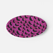 Schwarz und Lila Glitzer Tierische Druckmuster Pappteller (Schrägansicht)