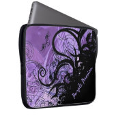 Schwarz und Lila Goth-Muster - Laptop-Sieb Laptopschutzhülle (Vorne Rechts)