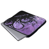 Schwarz und Lila Goth-Muster - Laptop-Sieb Laptopschutzhülle (Vorne Knopf)