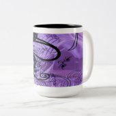 Schwarz und Lila Goth Pattern Kaffeemaschine Tasse (VorderseiteRechts)