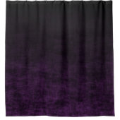 Schwarz und Lila Grunge Ombre Textur Duschvorhang (Vorderseite)