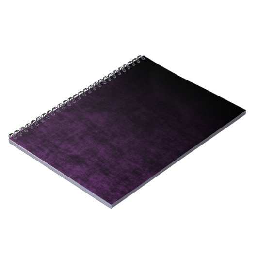 Schwarz und Lila Grunge Ombre Textur Notizblock (Linke Seite)