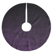 Schwarz und Lila Grunge Ombre Textur Polyester Weihnachtsbaumdecke (Vorderseite)
