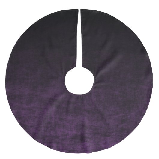 Schwarz und Lila Grunge Ombre Textur Polyester Weihnachtsbaumdecke (Vorderseite)