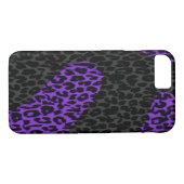Schwarz und Lila Leopard Case-Mate iPhone Hülle (Rückseite (Horizontal))