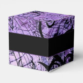 Schwarz und Lila Muster Cube Fevor Box Geschenkschachtel (Rückseite)