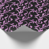 Schwarz und Lila Muster Spooky Halloween Vibe Geschenkpapier (Ecke)