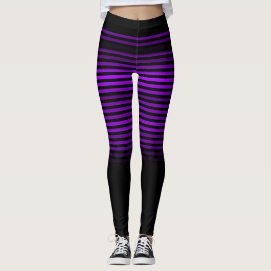 Schwarz und lila oder farblich gestrichen leggings (Vorderseite)