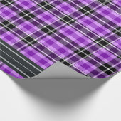 Schwarz und Lila - Tartan Geschenkpapier (Ecke)