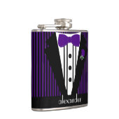 Schwarz und Lila Tuxedo - Trauzeugen Geschenk Flachmann (Rechts)