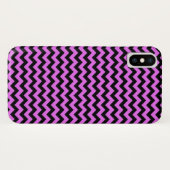 Schwarz und Lila Zig Zag Zickzack Case-Mate iPhone Hülle (Rückseite (Horizontal))