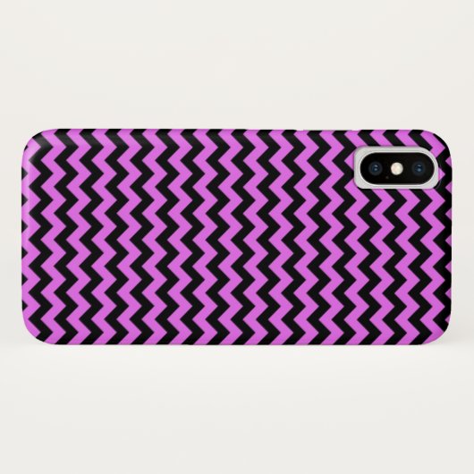 Schwarz und Lila Zig Zag Zickzack Case-Mate iPhone Hülle (Rückseite (Horizontal))