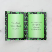 Schwarz und Limon Polka Dot Danke Karte (Innenseite)