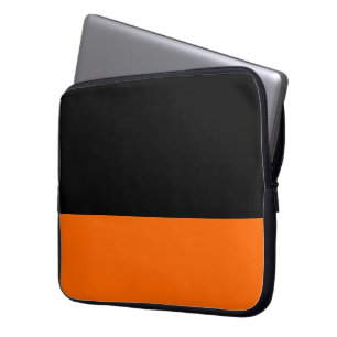 Schwarz und Mandarine Notebook-Tasche Laptopschutzhülle