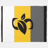 Schwarz und mehrfarbiges Streifen Logo Fleece-Deck Fleecedecke (Vorderseite (Horizontal))