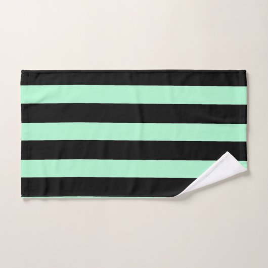 Schwarz und Minze grün Badhandtuch Set (Handtuch)