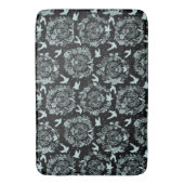 Schwarz und Minze Grüne Blüten und Vögel Badematte (Vorderseite Vertikal)