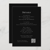 Schwarz und mit modernen Hochzeitdetails E Begleitkarte (Vorne/Hinten)