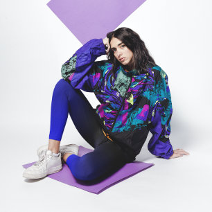 Schwarz und Mittelblau Leggings