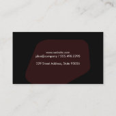 Schwarz und moderne Form Visitenkarte (Rückseite)
