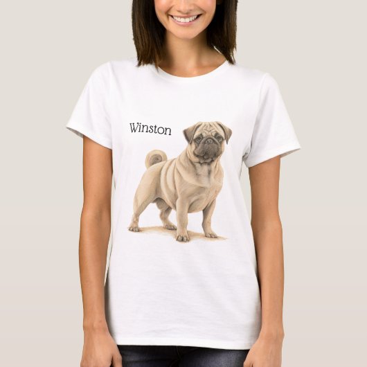 SCHWARZ UND MOPS T-Shirt (Vorderseite)