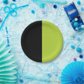 Schwarz und Neon Green Pappteller (Party)