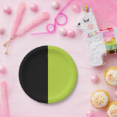 Schwarz und Neon Green Pappteller (Party)