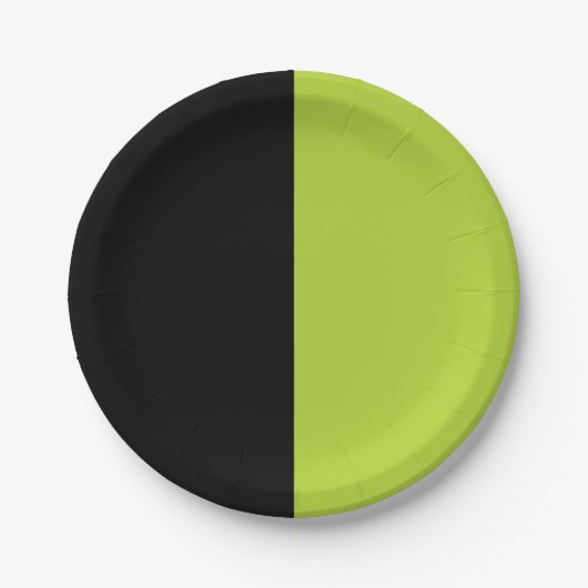 Schwarz und Neon Green Pappteller (Vorderseite)
