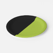 Schwarz und Neon Green Pappteller (Schrägansicht)