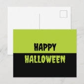 Schwarz und Neon Green Postkarte (Vorne/Hinten)